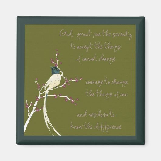 Dream Bird Serenity Prayer Magnet (Vorne)