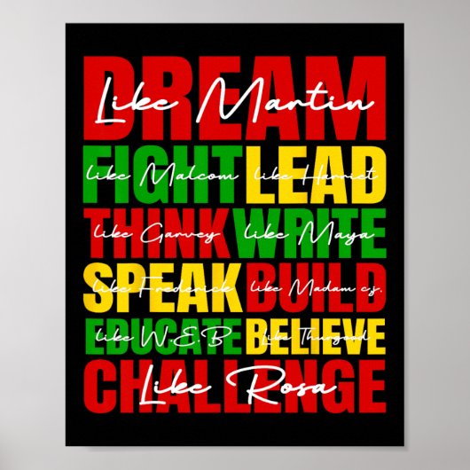 Dream Black History Month Juneteente African Ameri Poster (Vorne)