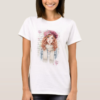 Dream & Bloom Watercolor Mädchen Art Damen Passfor T-Shirt