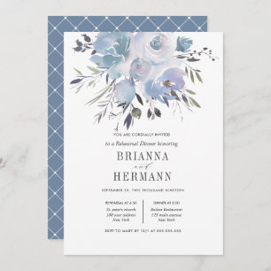 Dream Blue   Blume Hochzeitsessen Probe Einladung