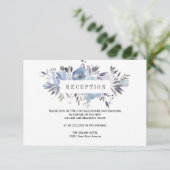 Dream Blue | Floral WEDD Empfang Begleitkarte (Stehend Vorderseite)