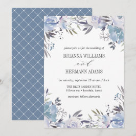 Dream Blue | Hochzeit Extravaganter rustikaler Blu Einladung