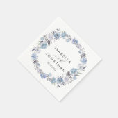 Dream Blue | Rustikale Hochzeit Personalisiert Serviette (Ecke)