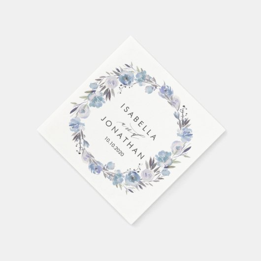 Dream Blue | Rustikale Hochzeit Personalisiert Serviette (Ecke)