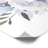 Dream Blue Square Unplugged Wedding Zeremony Sign Poster (Ecke)