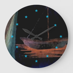 Dream Boat Art Clock New Retro Retro Große Wanduhr