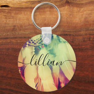 Dream Boho Bohemisch Style Dreamcatcher Feathers Schlüsselanhänger