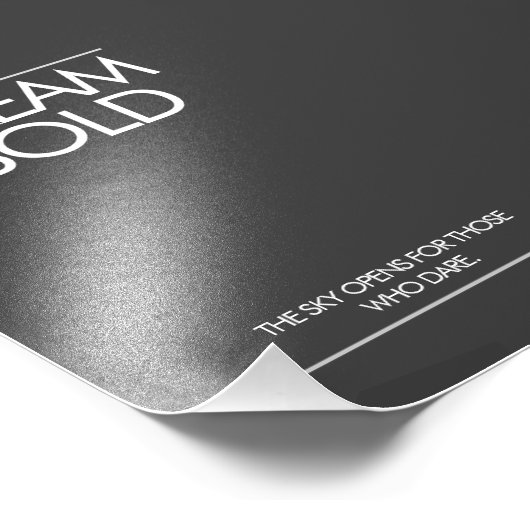 "Dream Bold” Minimalist Office Poster (Ecke)