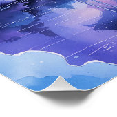 Dream Bridge – Surreal Watercolor Night Poster (Ecke)