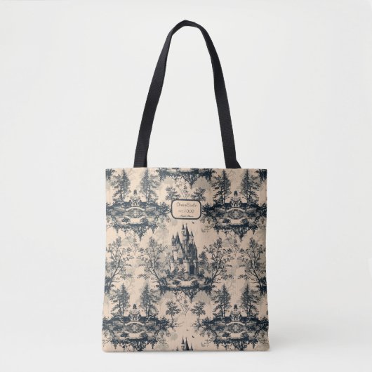 Dream Castle Midnight and Ivory Toile de Jouy Tasche (Vorderseite)