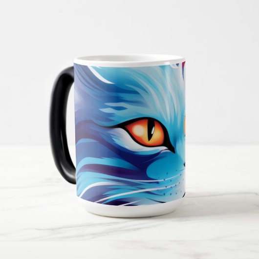 Dream Cat Abstrakte Farbwelt Verwandlungstasse (Vorderseite Links)