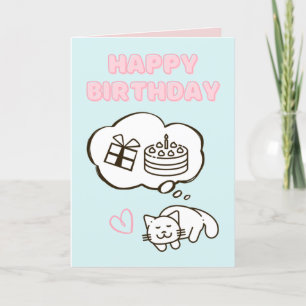 Dream Cat&Cake Happy Birthday Card Karte