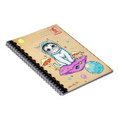 Dream Cat Journal - Retro Cosmic Vibes Notizblock (Rechte Seite)
