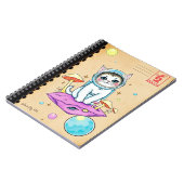 Dream Cat Journal - Retro Cosmic Vibes Notizblock (Linke Seite)