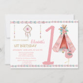 Dream Catcher,Arrows,FlamingoBirthday Einladung (Vorderseite)