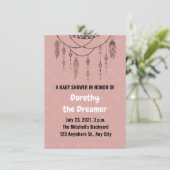 Dream Catcher Baby Dusche Einladung (Stehend Vorderseite)