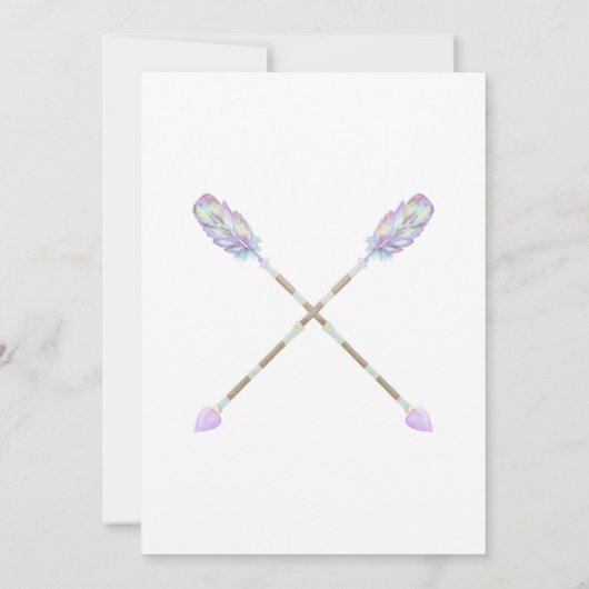 Dream Catcher Boho Feathers Arrows Invasion Einladung (Rückseite)