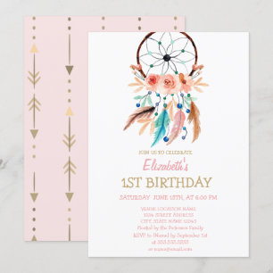 Dream Catcher, Boho Geburtstagseinladung Einladung