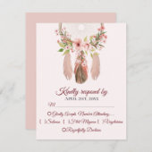 Dream Catcher | Boho Wedding Response Cards RSVP Karte (Vorne/Hinten)