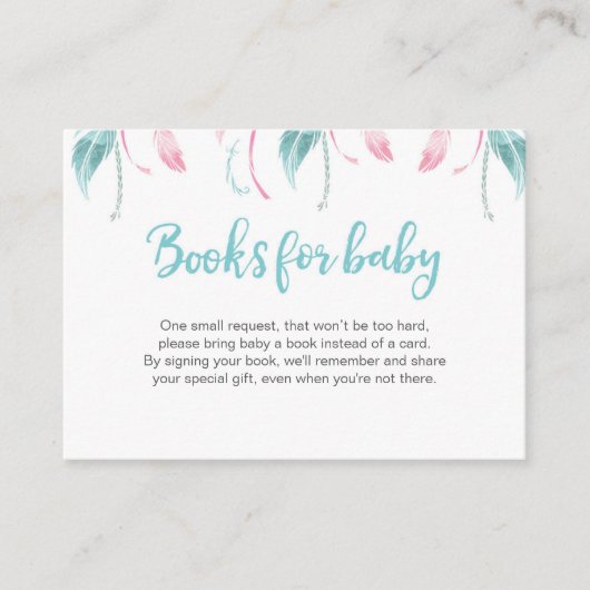 Dream Catcher Book Request Baby Shooting Card Begleitkarte (Vorderseite)