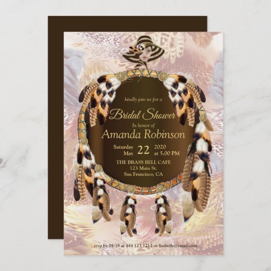 Dream Catcher Brautparty Einladung (Vorne/Hinten)