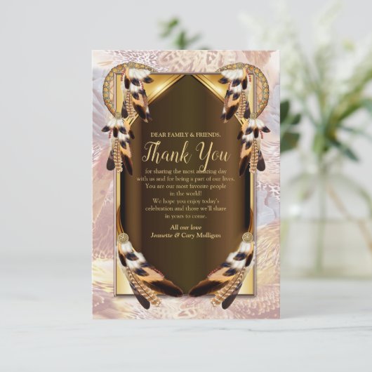 Dream Catcher Danke-Card RSVP Karte (Stehend Vorderseite)