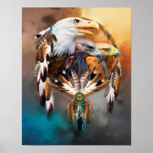 Dream Catcher - Drei Adler Kunst-Plakat / Drucken Poster