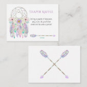 Dream Catcher Feathers Pastels Diaper Raffle Begleitkarte (Vorne/Hinten)