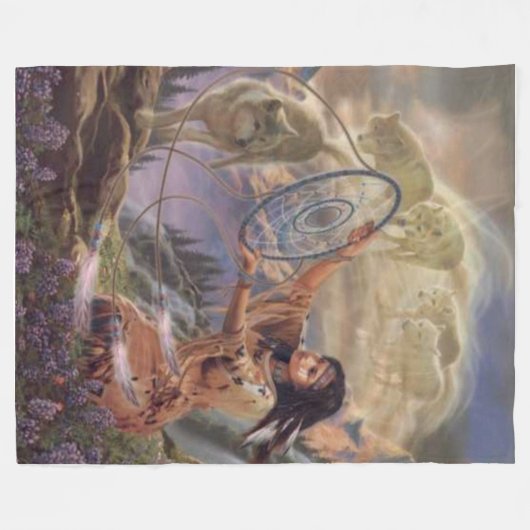 DREAM CATCHER Fleece Blankes (Vorderseite (Horizontal))