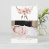 Dream Catcher Geburtsankündigung Ankündigung (Stehend Vorderseite)