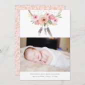 Dream Catcher Geburtsankündigung Ankündigung (Vorne/Hinten)