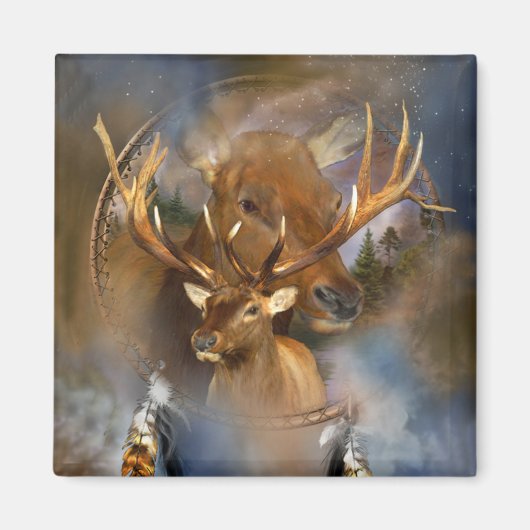 Dream Catcher - Geist der Elche Magnet (Vorne)