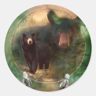 Dream Catcher - Geist des Bärenaufklebers Runder Aufkleber