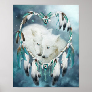 Dream Catcher - Herz eines Wolf Art Poster/Print Poster