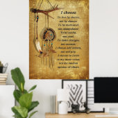 Dream-Catcher, "I select" motivierend Poster (Heimbüro)