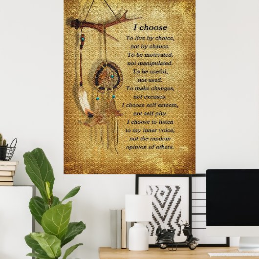 Dream-Catcher, "I select" motivierend Poster (Heimbüro)