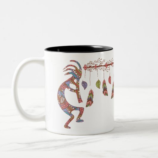Dream Catcher Kokopelli Zwei-Tone-Tasse Zweifarbige Tasse (Links)