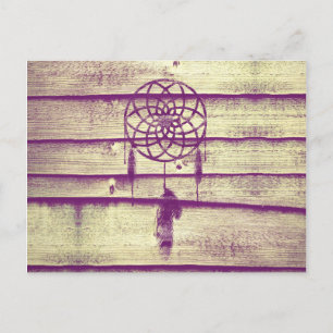 Dream Catcher Lila Wood Postkarte