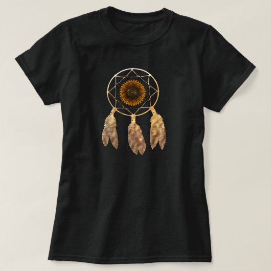 Dream Catcher mit Sonnenblumen Native American APP T-Shirt (Design vorne)