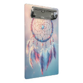 Dream Catcher mit weichen Federn und Perlen Mini Klemmbrett (Schrägansicht)