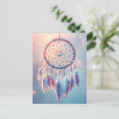 Dream Catcher mit weichen Federn und Perlen Postkarte (Stehend Vorderseite)
