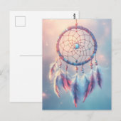 Dream Catcher mit weichen Federn und Perlen Postkarte (Vorne/Hinten)