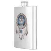 Dream Catcher mit Wolfshintergrund Flachmann (Links)