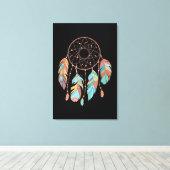 Dream Catcher Native American Feathers Tribal Drea Leinwanddruck (Insitu (Holzboden))