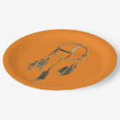 Dream Catcher Orange große Papierplatte Pappteller (Schrägansicht)