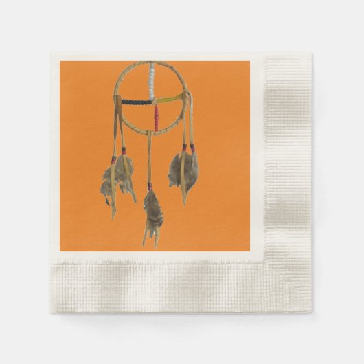 Dream Catcher Orange Paper Napkin Serviette (Vorderseite)