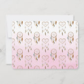 Dream Catcher Pink Wasserfarben Babydusche Einladung (Rückseite)