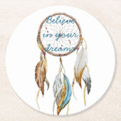 Dream Catcher Runder Pappuntersetzer (Vorderseite)