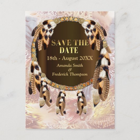 Dream Catcher Save the Dates Ankündigungspostkarte (Vorderseite)