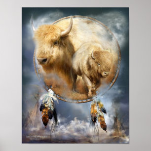 Dream Catcher Serie - Geist des weißen Buffalo Poster